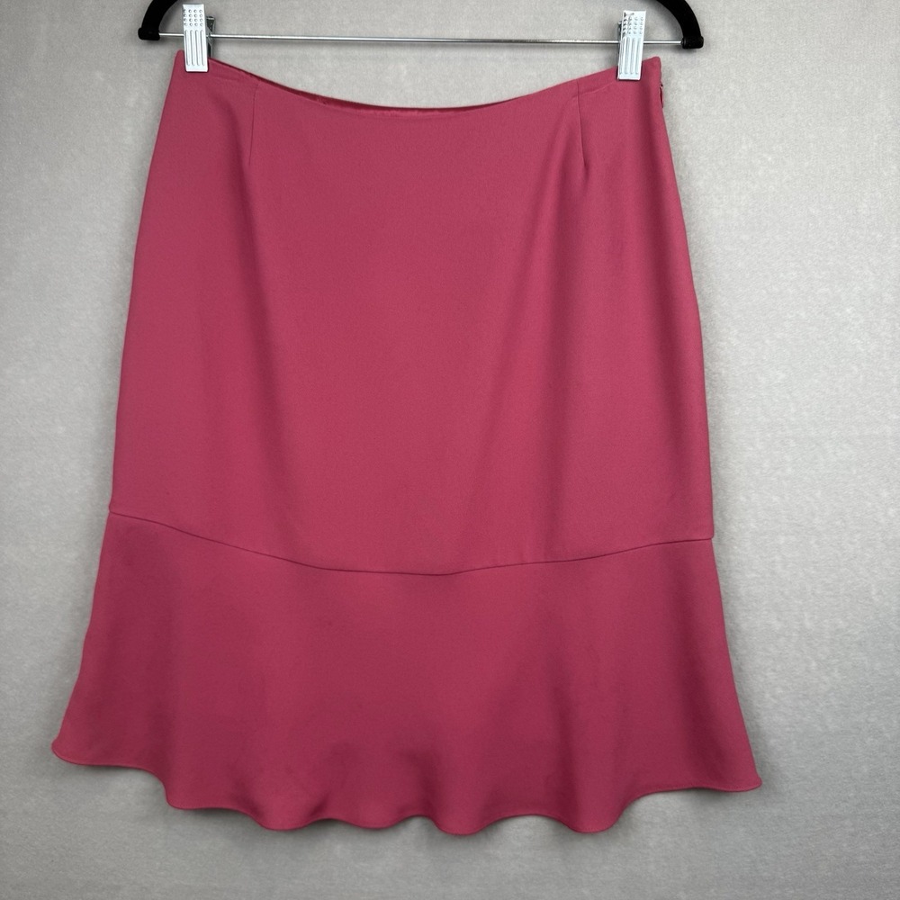 Pink Women's Casual Corner A-Line Peplum Hem Preppy Career Skirt Size 8